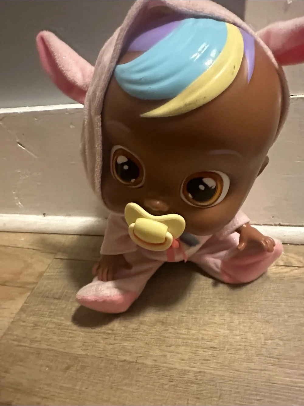 Cry Babies  Plush Outfit with Pink Hood and Yellow Cry Babies Tiny Cuddles Jassy